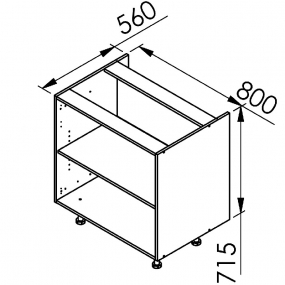 Meuble bas Liath vitree L80