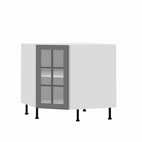 Meuble bas d'angle Liath vitrée L40
