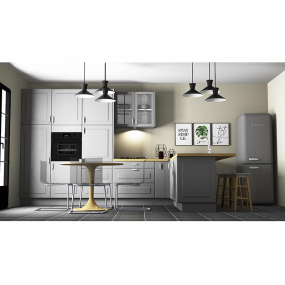 Meuble bas d'angle Liath vitrée L40