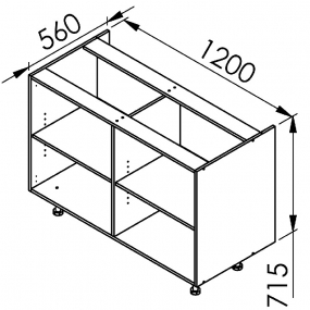 Meuble bas Liath pleines L120