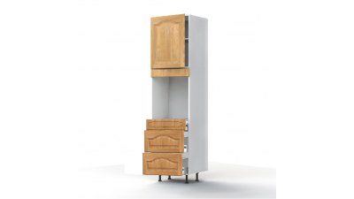 Colonne Champêtre 1 porte - 1 four - 3 tiroirs L60xH213,8xP56