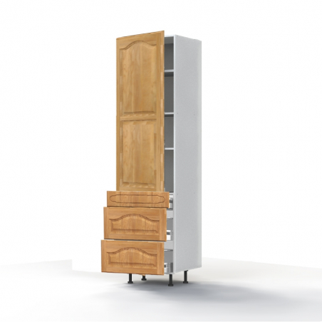 Colonne Champêtre 1 porte - 3 tiroirs L60xH213,8xP56