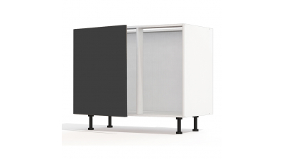 Meuble bas d'angle noir mat 1 porte 60cm larg. 100cm x H71.5cm