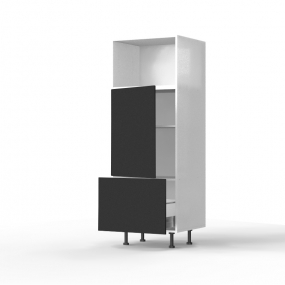 Colonne noire mate 1 MO - 1 porte - 1 tiroir larg. 60cm x H156.6cm