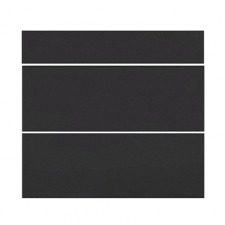 Façade noire mate 3 Tiroirs larg. 80cm x H71cm