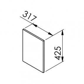 Joue noire mate larg. 32cm x H42.5cm