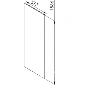 Joue noire mate larg. 58cm x H156.6cm