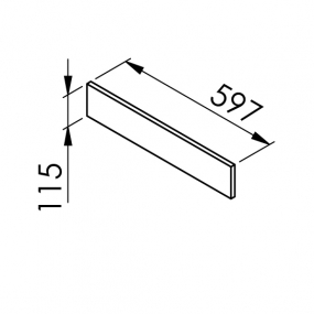 Bandeau four noire mate larg. 60cm x H11cm