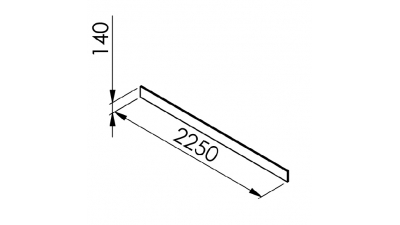 Plinthe noire mate mat larg. 225cm x H14cm