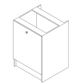 Meuble bas 1 porte - H 85cm x L 60cm x P 56cm