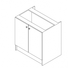 Meuble bas 2 portes - H 85cm x L 80cm x P 56cm