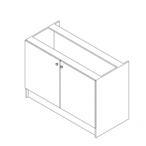 Meuble bas 2 portes - H 85cm x L 120cm x P 56cm