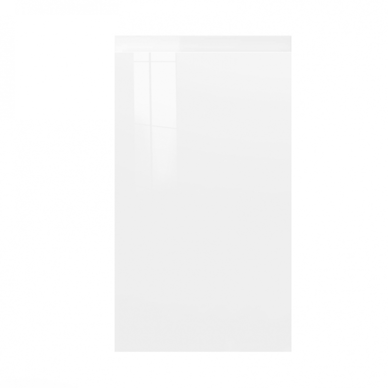 Façade laquée blanche brillante poignée intégrée larg. 40cm x H71cm