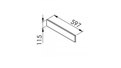 Bandeau four laqué blanc brillant larg. 60cm x H11cm