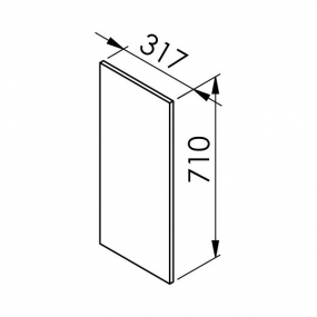 Joue laquée blanche brillante larg. 32cm x H71cm
