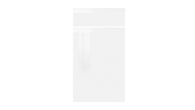 Façade laquée blanche brillante poignée intégrée Porte + Tiroir larg. 40cm x H71cm