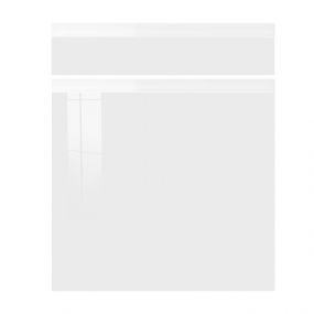 Façade laquée blanche brillante poignée intégrée Porte + Tiroir larg. 60cm x H71cm