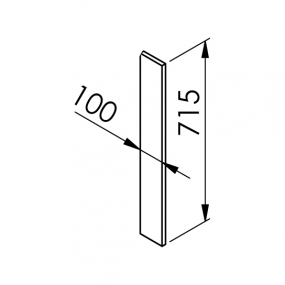 Fileur d'angle laqué blanc brillant poignée intégrée Larg. 10cm x H71.5cm