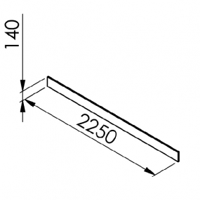 Plinthe laquée blanche brillante larg. 225cm x H14cm