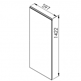 Façade laquée blanche brillante poignée intégrée larg. 60cm x H142.2cm