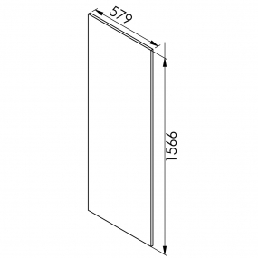 Joue laquée blanche brillante larg. 58cm x H156.6cm