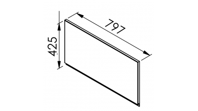 Façade laquée blanche brillante poignée intégrée larg. 80cm x H42.5cm