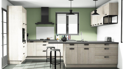 Mon Espace Maison - Facade cuisine melamine decor bois structure