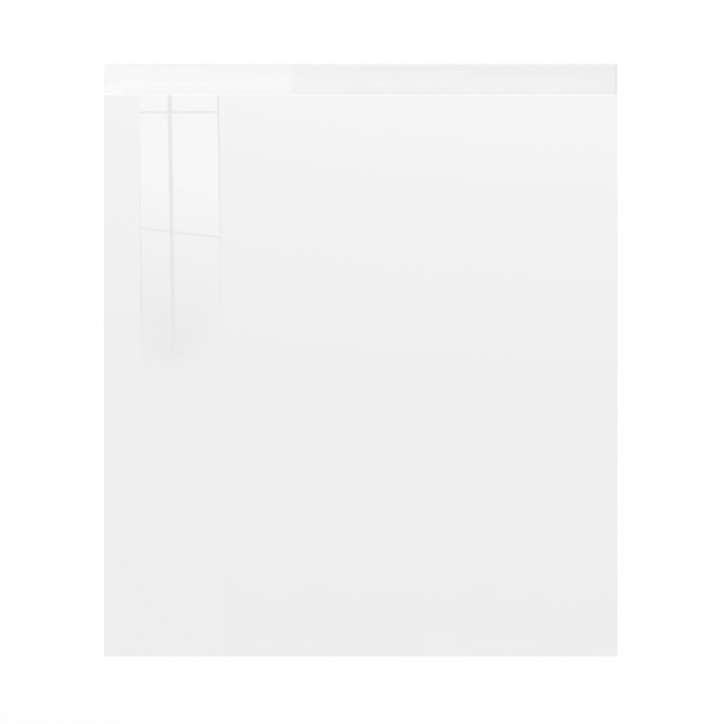 Façade laquée blanche brillante poignée intégrée larg. 60cm x H71cm