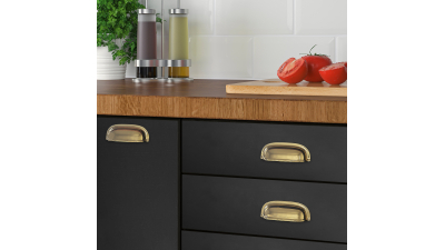 Poignée coupelle Kiara or blanchi brossé