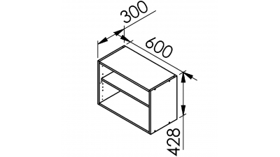 Meuble haut sur hotte Alu L60