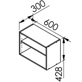 Meuble haut sur hotte Alu L60