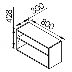 Meuble haut sur hotte Alu L80