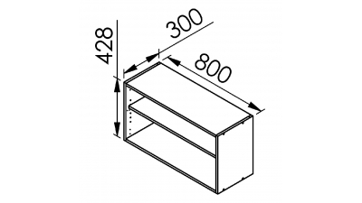 Meuble haut sur hotte Alu L80
