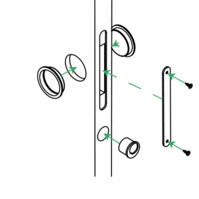 Kit poignée avec serrure