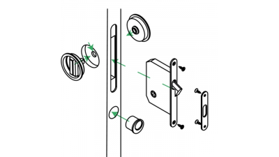 Kit poignée avec serrure