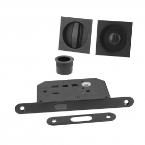 Kit poignée avec serrure noir mat