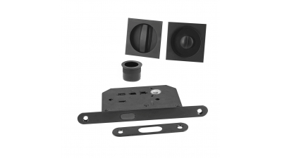 Kit poignée avec serrure noir mat