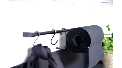 Supports tube pour barre de crédence acier noir mat