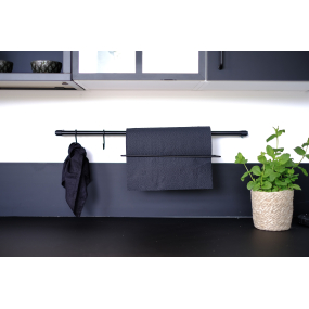 Support pour rouleau à papier pour barre de crédence acier noir mat