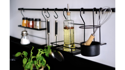 Support pour rouleau à papier pour barre de crédence acier noir mat