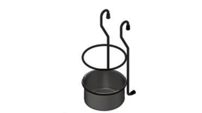 Support ustensiles pour barre de crédence acier noir mat