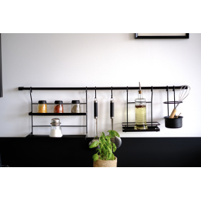 Crochets de suspension pour barre de crédence acier noir mat