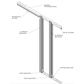 Porte coulissante à galandage Chêne larg. 83cm