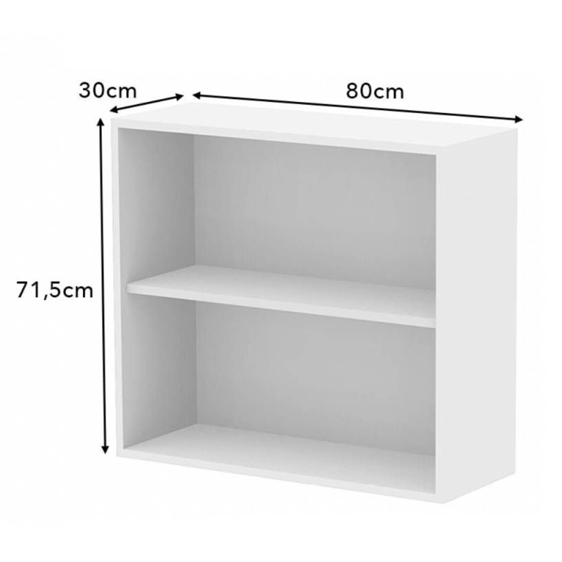 Caisson haut de cuisine largeur 80cm mélaminé blanc