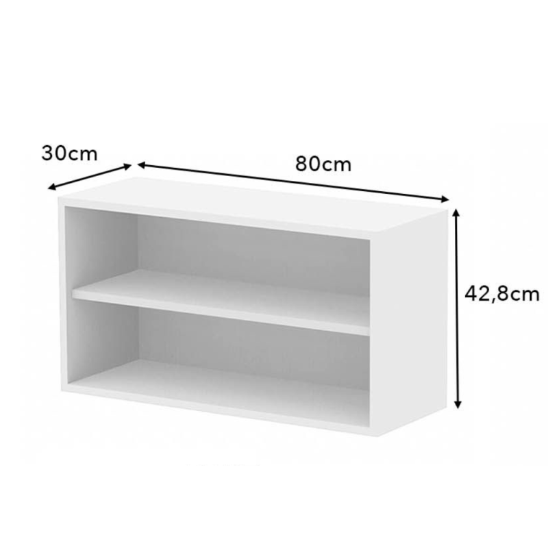Caisson haut de cuisine largeur 80cm mélaminé blanc