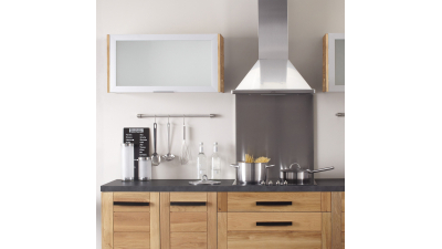 Façade cadre aluminium vitrage sablé L60