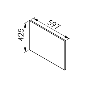 Façade cadre aluminium vitrage sablé larg. 60cm x H42.5cm