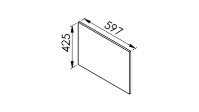 Façade cadre aluminium vitrage sablé larg. 60cm x H42.5cm