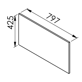 Façade cadre aluminium vitrage sablé larg. 80cm x H42.5cm