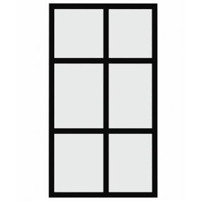 Façade cadre aluminium noir vitrée larg. 40cm x H71cm